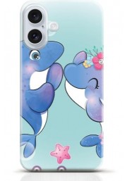 Dolphin iPhone 16 case Style 17